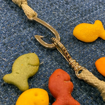 Metal Fish Hook & “Rope” Loop